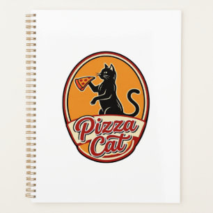 Vintage-Pizza-Katze Retro Lustiges Katzenliebhaber Planer
