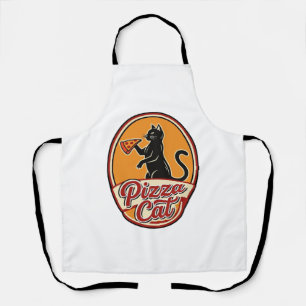Vintage-Pizza-Katze Retro Lustiges Katzenliebhaber Schürze