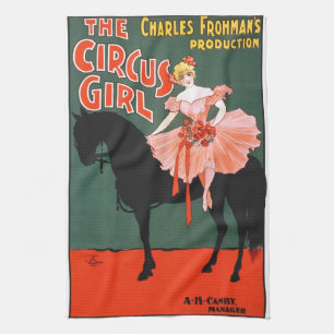 Vintage-Plakat der darstellenden Künste Das Zirkus Küchentuch