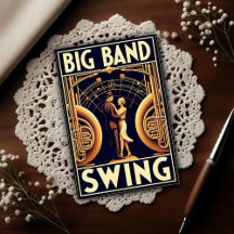 Vintage-Plakat für Big Band Swing-Tanz