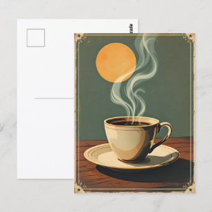 Vintage-Plakat für Kaffeehaus Postkarte