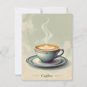 Vintage-Plakat für Kaffeehaus Postkarte