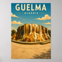 Vintage-Plakat Hammam Meskhoutine (Algerien)