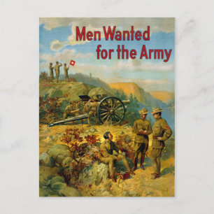 Vintage-Plakat 'Männer für die Armee gesucht' aus Postkarte