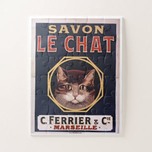 "Vintage Plakat Savon Le Chat" Puzzle
