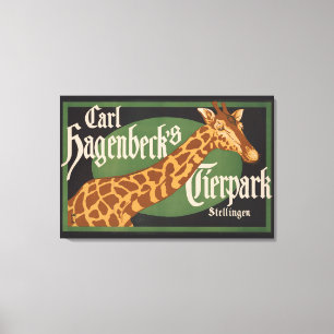 Vintage-Plakat von Carl Hagenbecks Tierpark-Zirkus Leinwanddruck