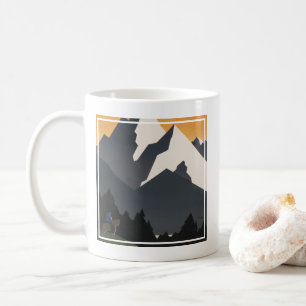 Vintage Plakat zur Förderung des Reisens nach Mont Kaffeetasse