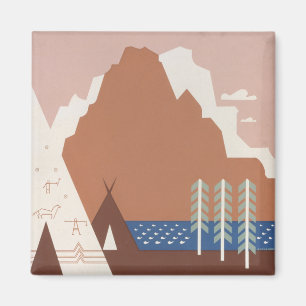 Vintage-Plakat zur Förderung des Reisens nach Mont Magnet