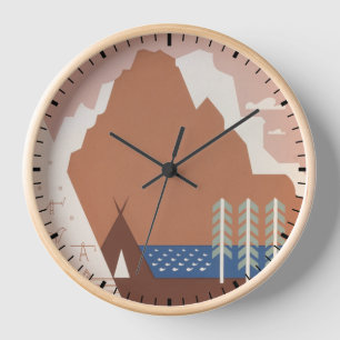 Vintage Plakat zur Förderung des Reisens nach Mont Uhr