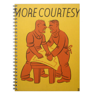 Vintage Plakatkunst mehr Höflichkeit Notizblock