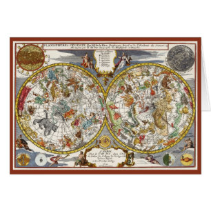 Vintage-Planisphäre-Sternkarte von Nicholas de Fer