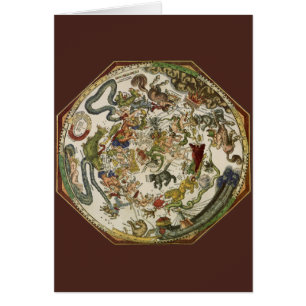 Vintage Planisphere Himmelskarte von Peter Apian