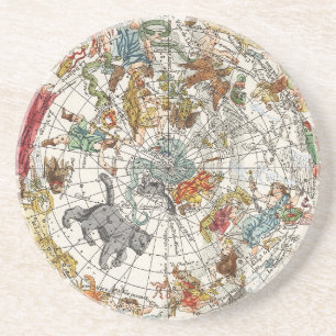 Vintage Planisphere Star Karte von Nicholas de Fer Getränkeuntersetzer