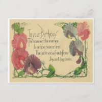 Vintage Platterbsen zum Geburtstag