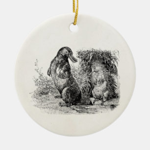 Vintage Platypus Stachelschweinanteater-Schablone Keramikornament