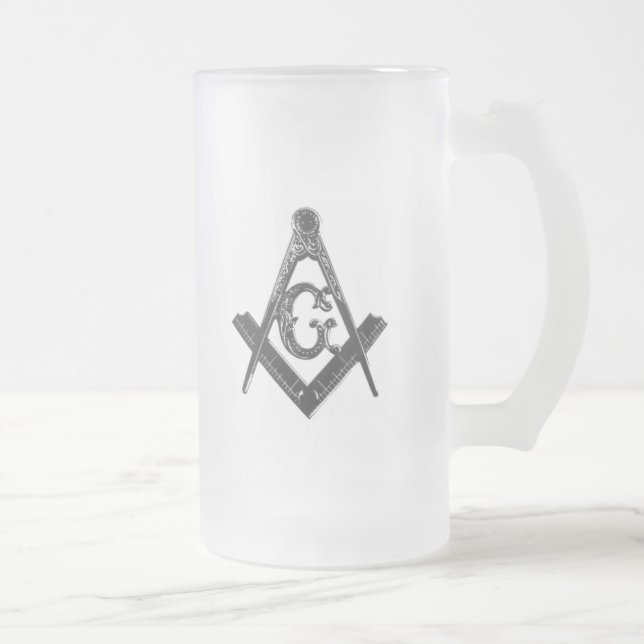 Vintage Platz- und Compass-Tasse Mattglas Bierglas (Rechts)