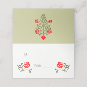 Vintage Platzkarten mit Roter Blume