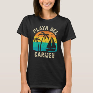 Vintage Playa Del Carmen Sunset  Matching Family V T-Shirt