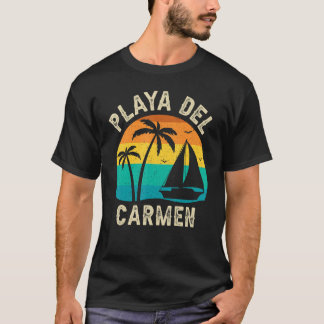 Vintage Playa Del Carmen Sunset  Matching Family V T-Shirt