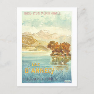 Vintage PLM Bahnstation D'Annecy Postkarte