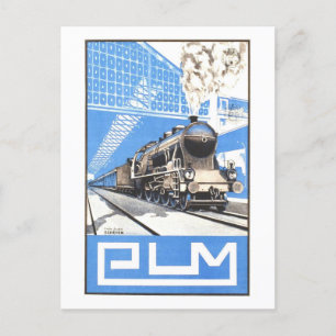 Vintage-PLM-Reiseplakat für französische Züge Postkarte
