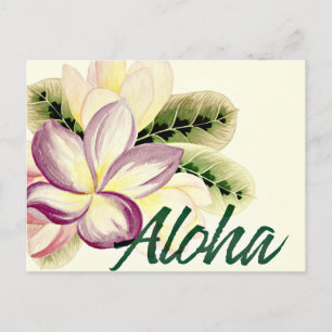Vintage Plumeria Aloha Postkarte