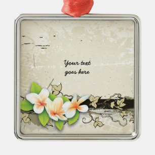 Vintage-Plumerie und Efeu-Grunge-Ornament nach Maß Ornament Aus Metall