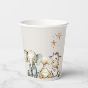 Vintage-Plüsch-Nursery-Tiere Baby Shower Pappbecher