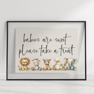 Vintage-Plüsch-Nursery-Tiere Geschenk zur Babypart Poster