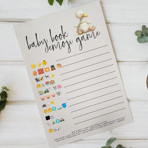 Vintage-Plüschtiere Baby Shower Buch Emoji-Spiel Flyer