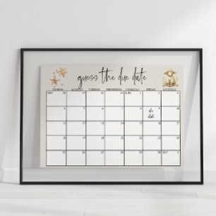 Vintage-Plüschtiere Baby Shower Guess Datum Poster