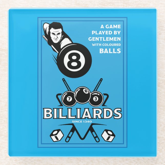 Vintage Pocket Billards Glasuntersetzer (Vorderseite)