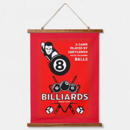 Vintage Pocket Billards Wandteppich Mit Holzrahmen