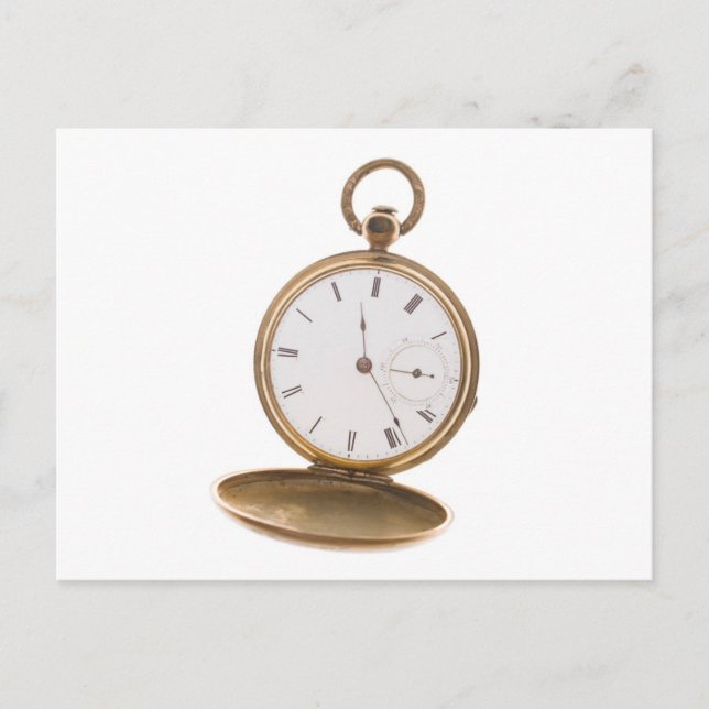 Vintage Pocket Watch Postkarte (Vorderseite)