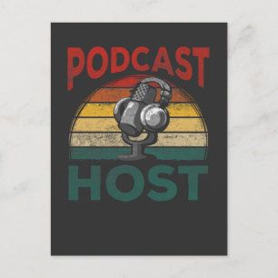 Vintage-Podcast-Host-Podcasting-Streaming-Hosting Postkarte