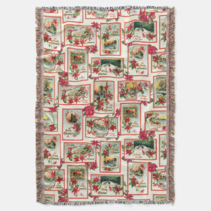 Vintage Poinsettia Weihnachtskarte Decke