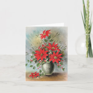 Vintage Poinsettia Weihnachtskarte Karte