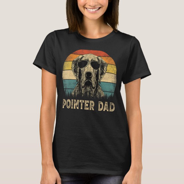 Vintage Pointer Dad Hund Vatertag Tee (Vorderseite)