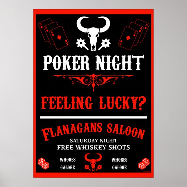 Vintage-Poker-Night-Plakat Poster (Vorne)