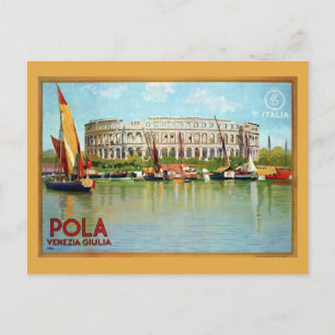 Vintage Pola Pula römisches Theater Italien Reise Postkarte