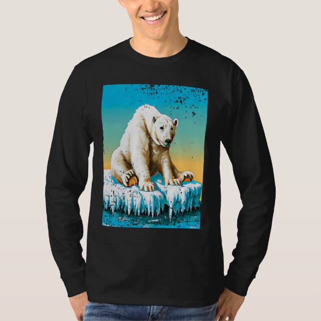 Vintage Polar Bear  Melting Arctic T-Shirt (Vorderseite)