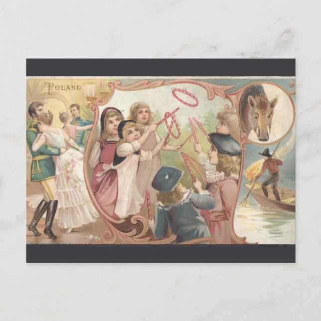 Vintage Polen Postkarte (Vorderseite)