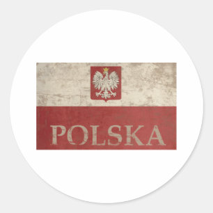 Vintage Polen Runder Aufkleber