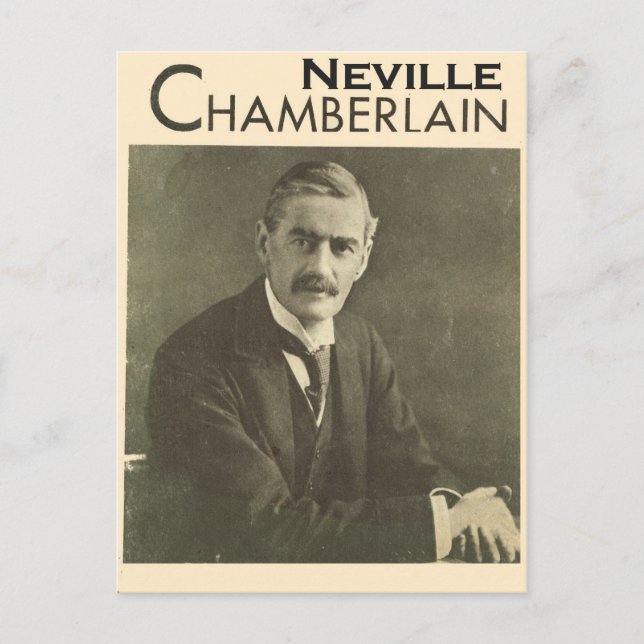 Vintage Politiker, Neville Chamberlain Postkarte (Vorderseite)