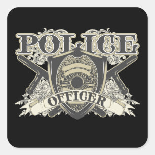 Vintage Polizeibeamter Quadratischer Aufkleber