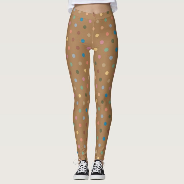Vintage Polka Dot Pattern Leggings (Vorderseite)