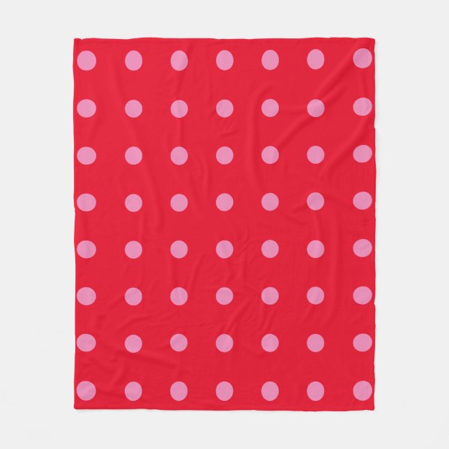Vintage Polka Dots Rosa Retro Classic Fleecedecke (Vorderseite)