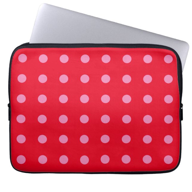 Vintage Polka Dots Rosa Retro Classic Laptopschutzhülle (Vorderseite)