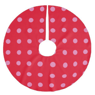 Vintage Polka Dots Rosa Retro Classic Polyester Weihnachtsbaumdecke