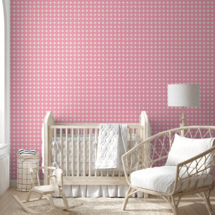 Vintage-Polka-Punkte-Muster Rosa Creme-Nursery-Dek Tapete